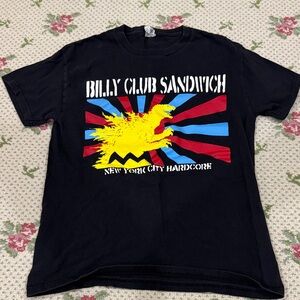 Billy Club Sandwich Graphic Tee with Yellow, Red & Blue Print